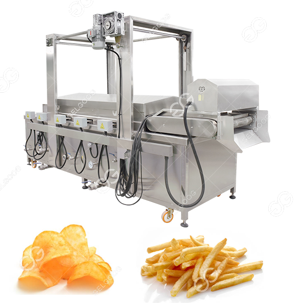 500kg/h Continuous Frying System Machine Gas Heating